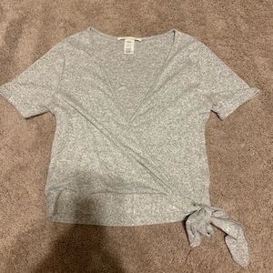 Heather Gray Wrap Around Crop Top